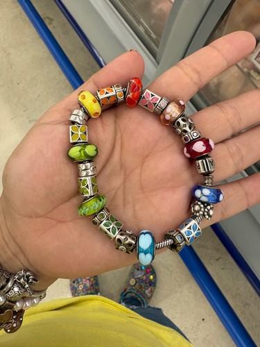 Pandora bracelet with charms - bracelet,