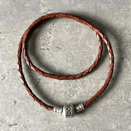 Pandora brown braided leather - braided,
