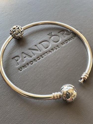 Pandora silver charm - , bangle