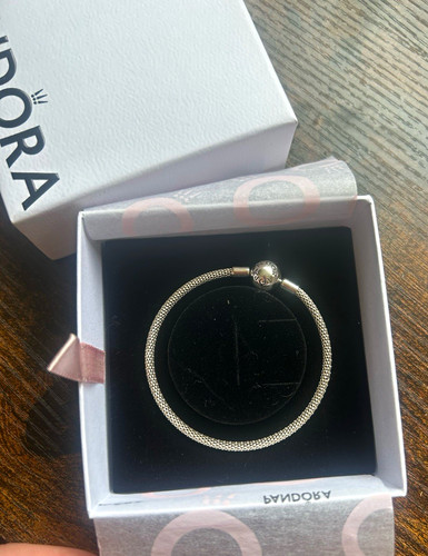 Pandora silver bangle bracelet - silver,