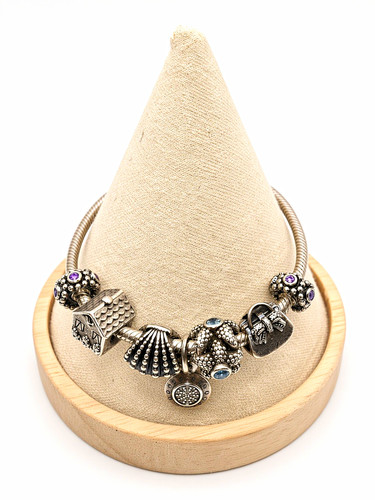 Silver charm bracelet - silver, 7