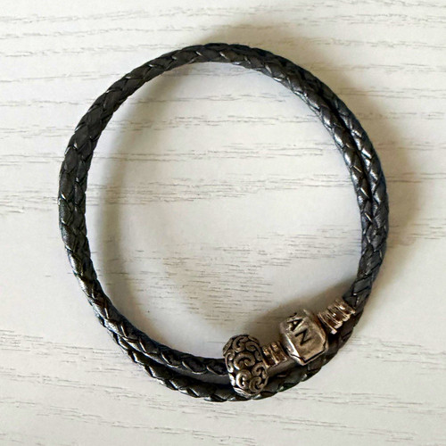 Pandora grey braided leather - pandora,