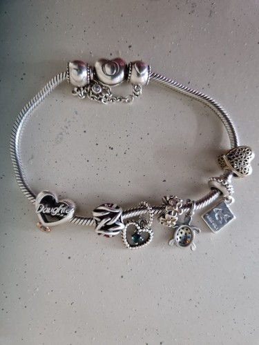 Silver tone charm - silver-tone, bracelet