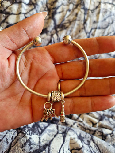 Pandora silver bangle charm - bangle,