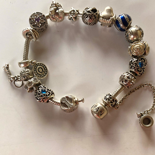 Pandora signed silver snake - signed,