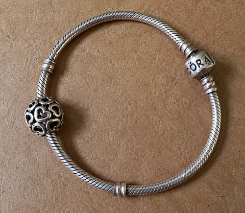 Pandora signed silver snake - signed,