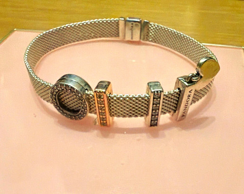 Pandora silver mesh - pandora, charm