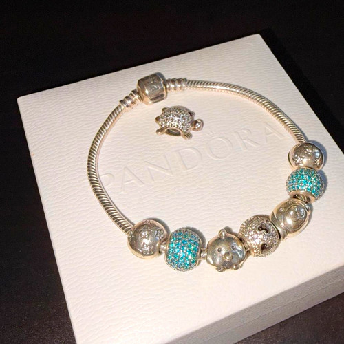 Pandora silver charm bracelet - pandora,